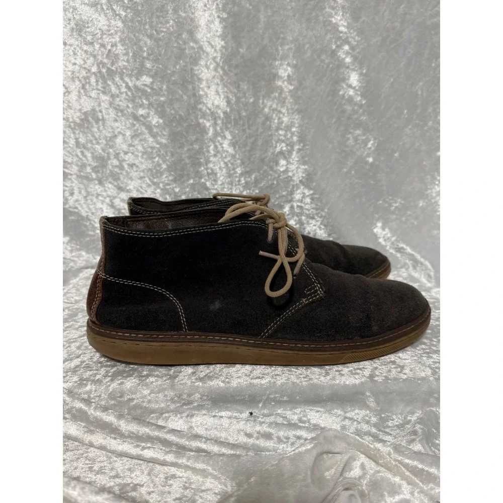 Johnston & Murphy Brown Suede Chukka Desert Boots Lace Up Rubber Sole 10.5M